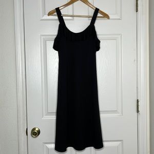 Peach black with ruffles women’s dress